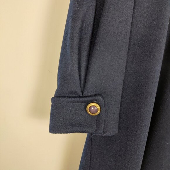 Vintage Vernissage Women's Navy Wool Coat Size 15 16 Old Money Quiet Luxury - Picture 5 of 11